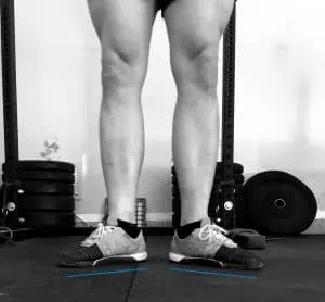 Duck feet stance showing feet pointed outward